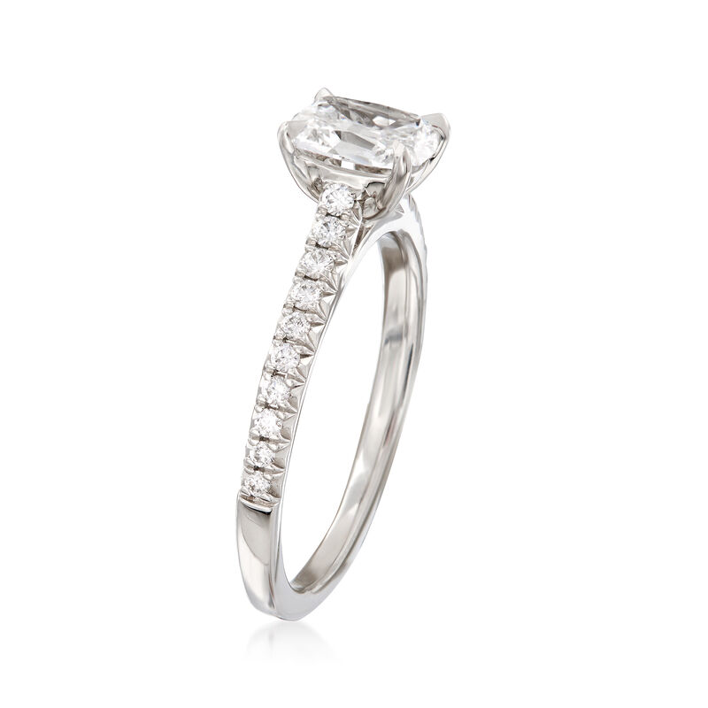 Henri Daussi .98 ct. t.w. Diamond Engagement Ring in 18kt White Gold image number 2