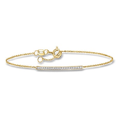.10 ct. t.w. Pave Diamond Bar Bracelet in 14kt Yellow Gold