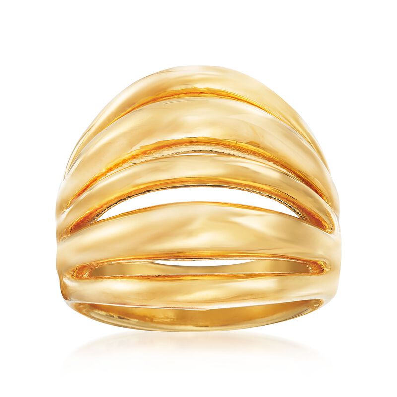 Italian Andiamo 14kt Yellow Gold Multi-Row Open-Space Ring. Size 6 image number 0