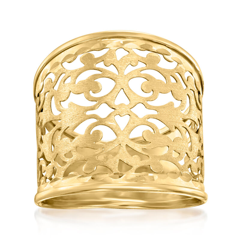 Italian 14kt Yellow Gold Filigree Ring image number 0