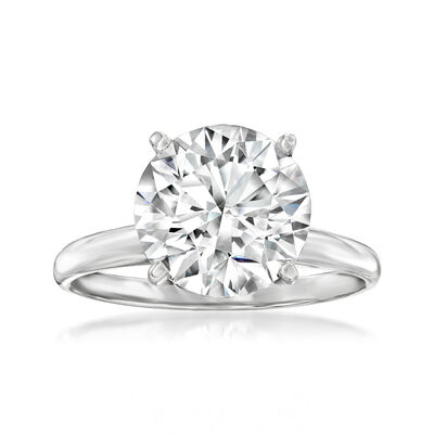 4.00 Carat Lab-Grown Diamond Solitaire Ring in Platinum