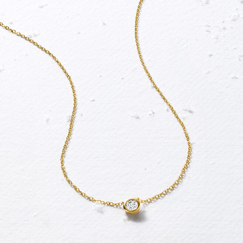 .15 Carat Bezel-Set Lab-Grown Diamond Necklace in 18kt Gold Over Sterling