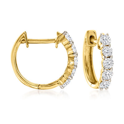 .50 ct. t.w. Diamond Huggie Hoop Earrings in 14kt Yellow Gold