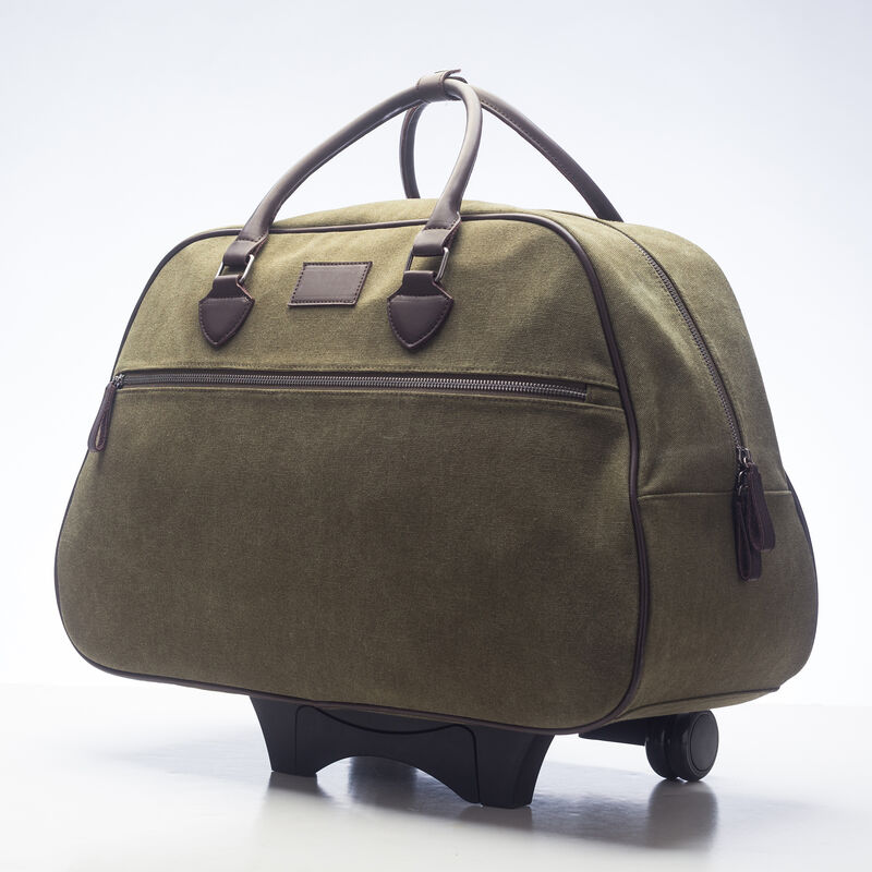 Brouk & Co. "Mid-City" Green Waxed Canvas Rolling Backpack image number 3