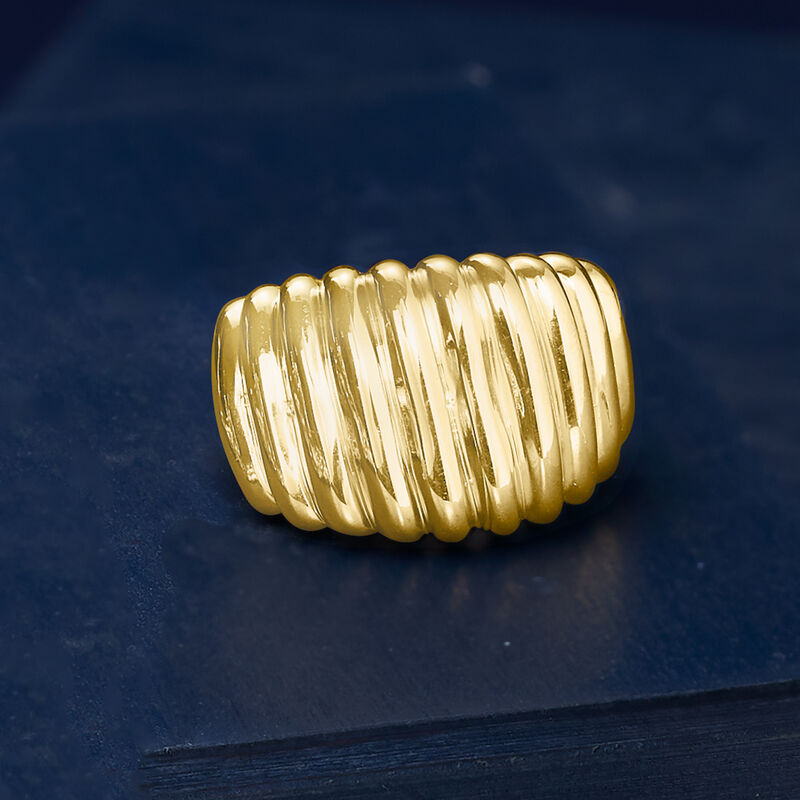 Andiamo 14kt Yellow Gold Over Resin Shrimp Ring image number 4