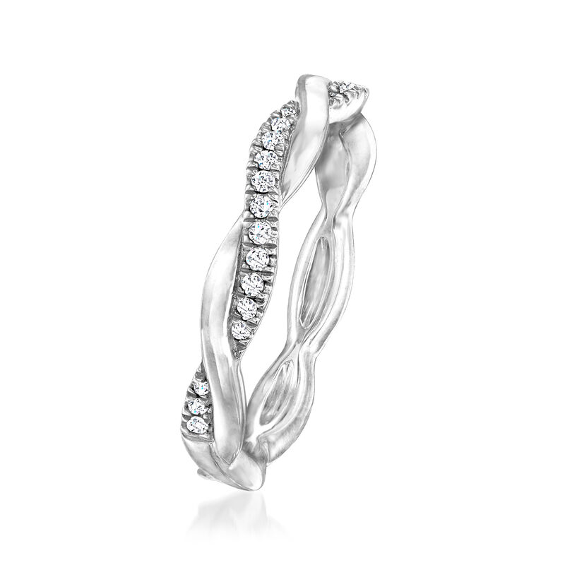 .11 ct. t.w. Diamond Twisted Ring in 14kt White Gold image number 2