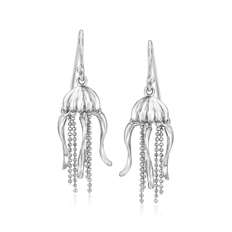 Sterling Silver Jellyfish Drop Earrings image number 0