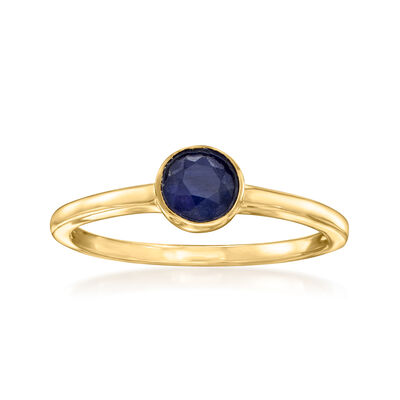 .70 Carat Bezel-Sapphire Ring in 18kt Gold Over Sterling