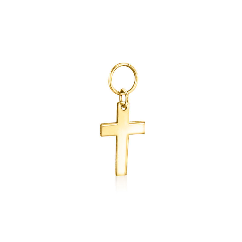 Italian 14kt Yellow Gold Cross Hoop Charms  image number 3