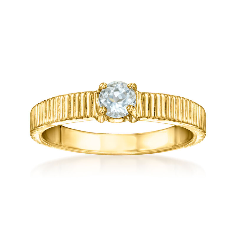 .10 Carat Aquamarine Ridged Ring in 18kt Gold Over Sterling image number 0