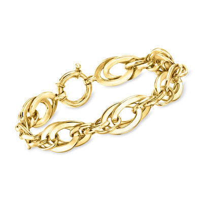 14kt Yellow Gold-Plated Oval-Link Bracelet