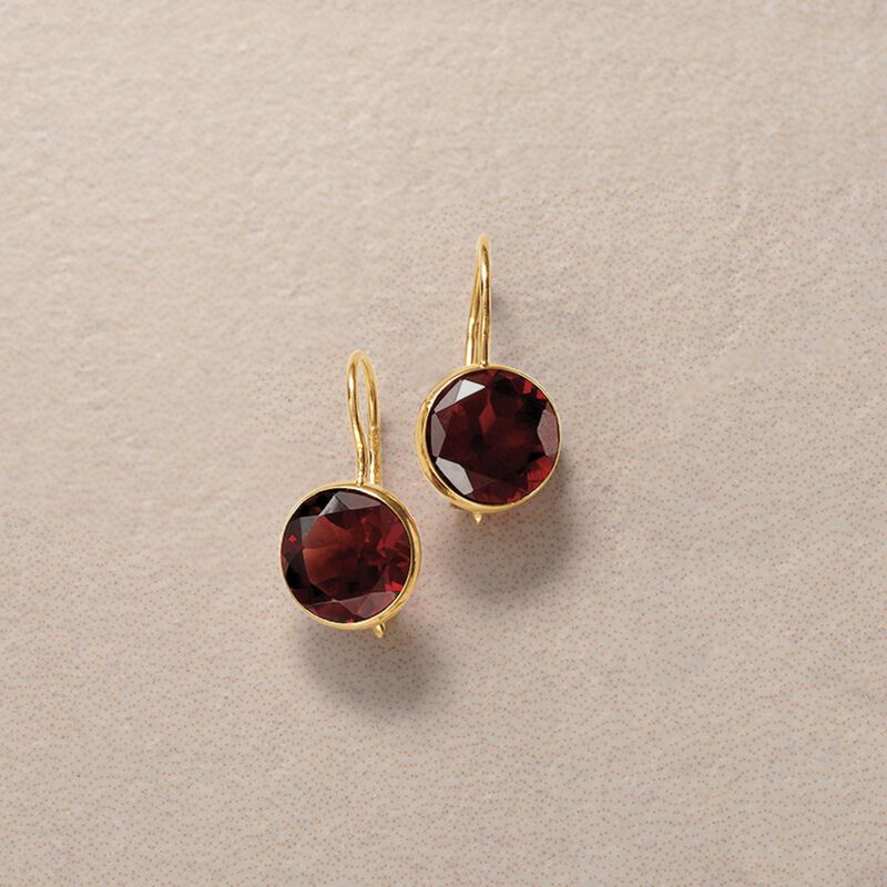 4.20 ct. t.w. Bezel-Set Garnet Drop Earrings in 14kt Yellow Gold image number 4