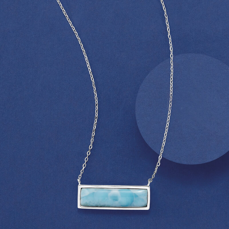 Larimar Bar Necklace in Sterling Silver image number 2