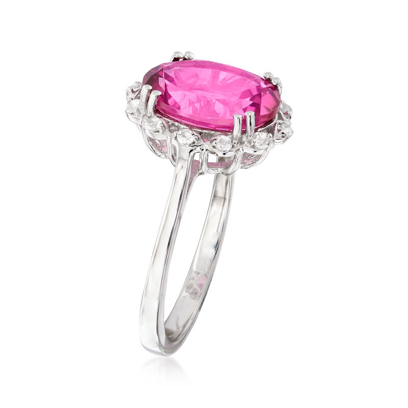5.95 ct. t.w. Pink and White Topaz Ring in Sterling Silver image number 2