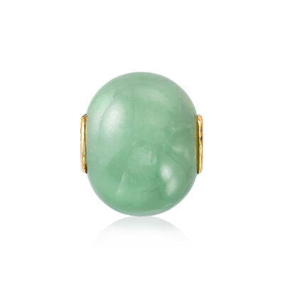 16mm Jade Bead Pendant in 14kt Yellow Gold