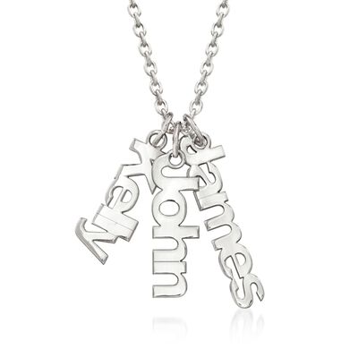 Sterling Silver Personalized Name Charm Necklace