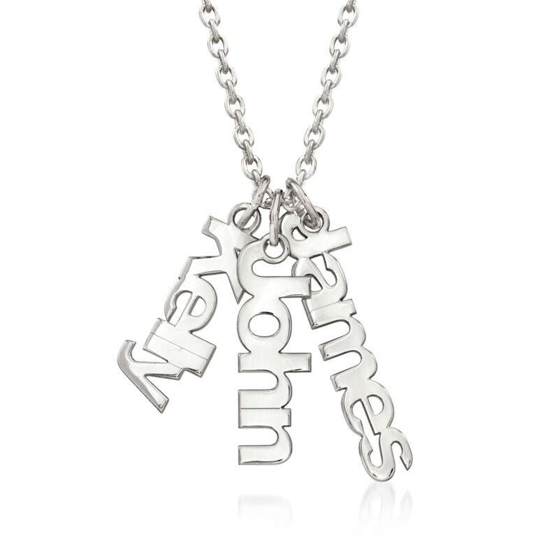 Sterling Silver Personalized Name Charm Necklace image number 0