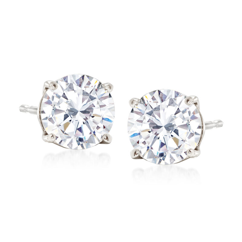 6.00 ct. t.w. CZ Jewelry Set: Three Pairs of Stud Earrings in Sterling Silver image number 6
