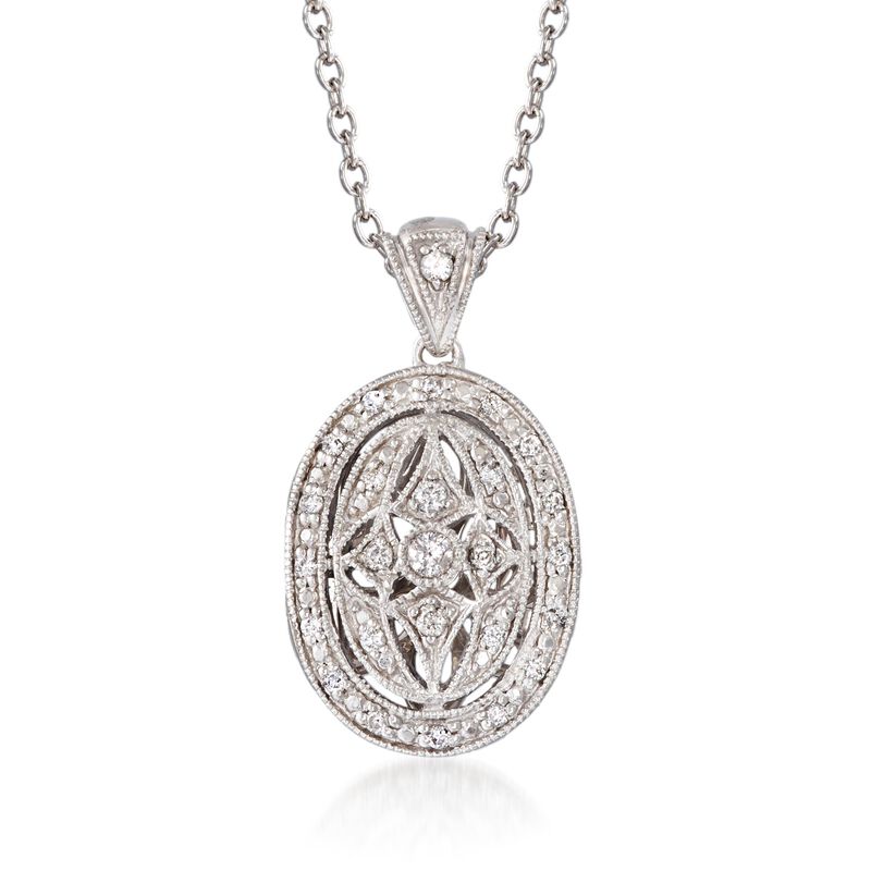 .25 ct. t.w. Diamond Fancy Oval Locket Necklace in Sterling Silver. 18&quot; image number 0