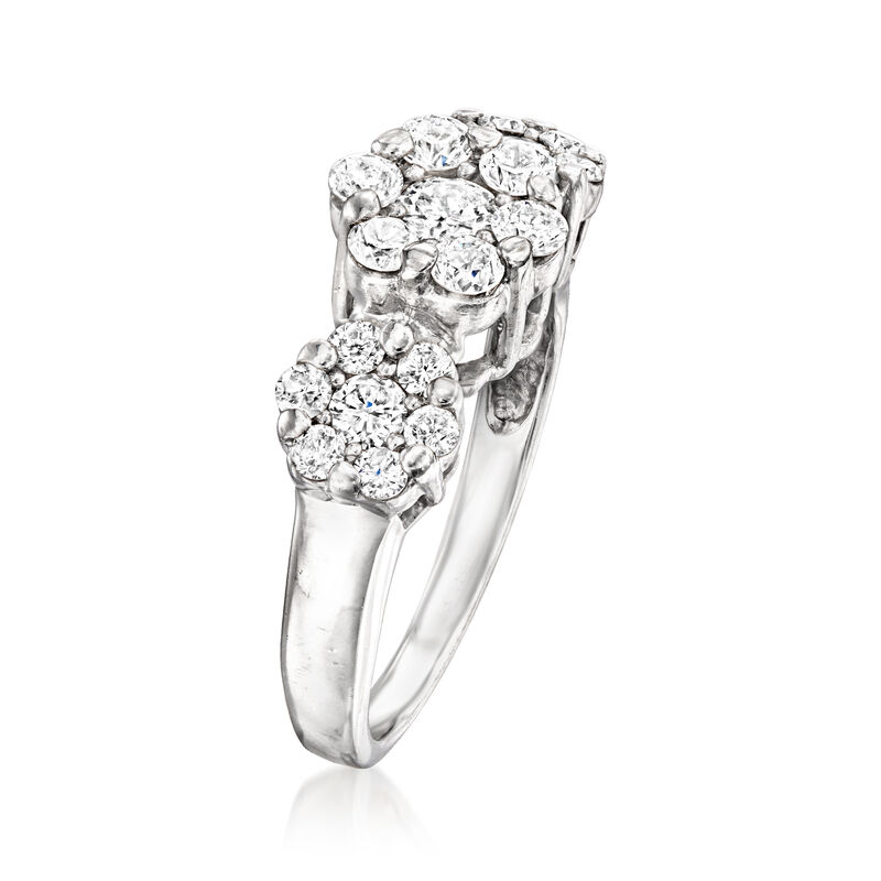 C. 1990 Vintage 1.65 ct. t.w. Diamond Cluster Ring in 14kt White Gold image number 2