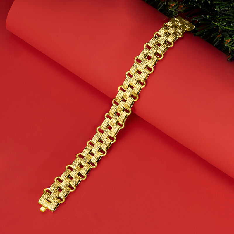 Italian 14kt Yellow Gold Panther-Link Bracelet image number 3
