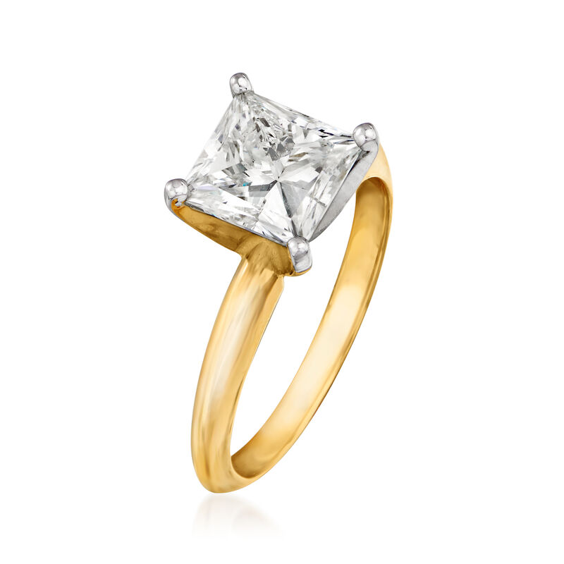 2.07 Carat Certified Diamond Solitaire Engagement Ring in 14kt Yellow Gold image number 2