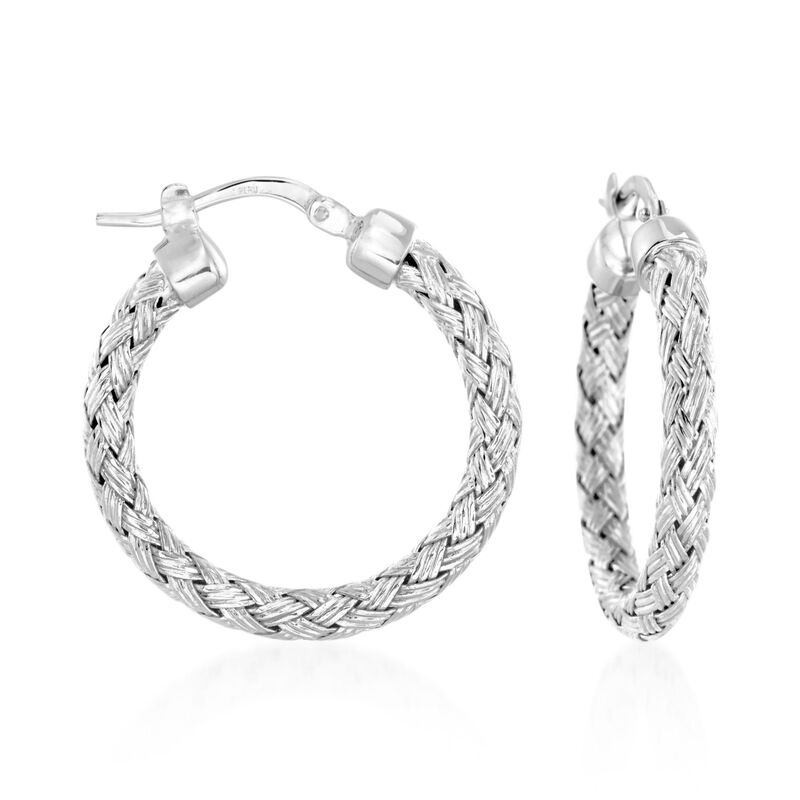 Charles Garnier &quot;Milan&quot; Sterling Silver Small Hoop Earrings. 1&quot; image number 0