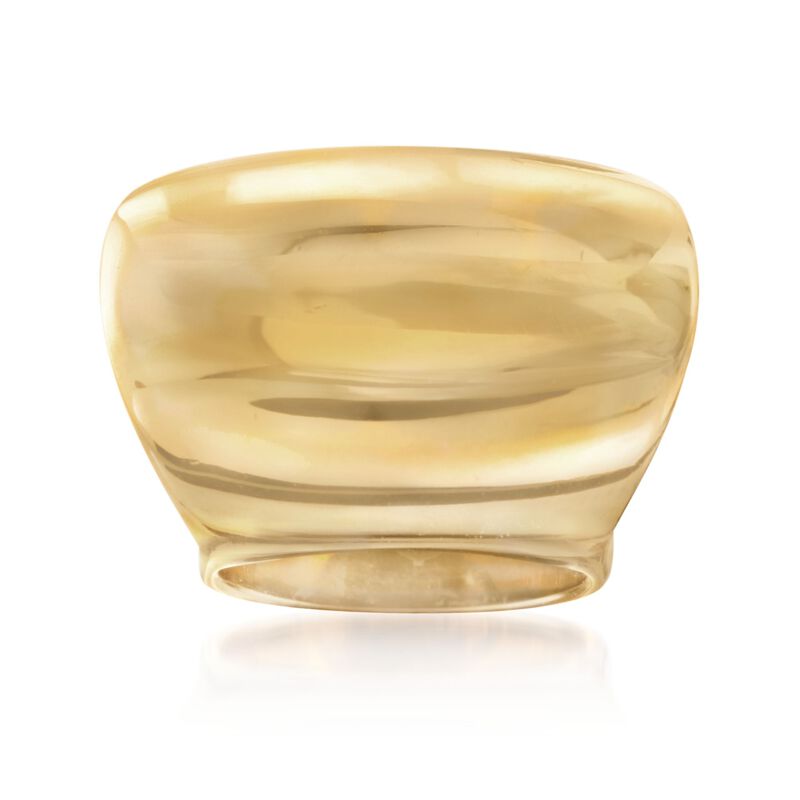 Gold-Plated Stainless Steel Barrel Ring. Size 7 image number 0