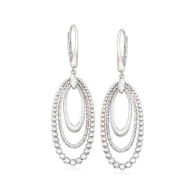 Gabriel Designs Sterling Silver Triple-Oval Drop Earrings