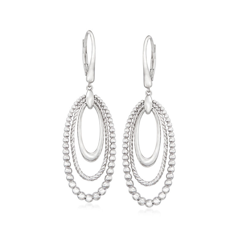 Gabriel Designs Sterling Silver Triple-Oval Drop Earrings image number 0