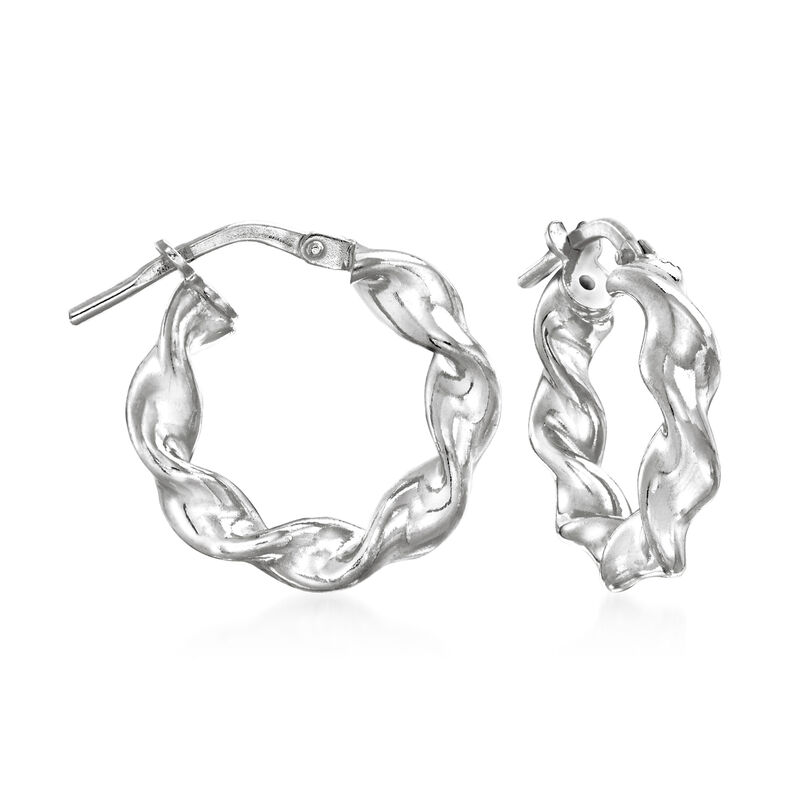 Italian Sterling Silver Jewelry Set: Three Pairs of Hoop Earrings. 5/8&quot;-3/4&quot; image number 2