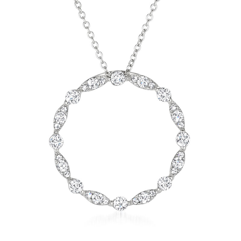 Le Vian &quot;Couture&quot; .47 ct. t.w. Vanilla Diamond Circle Pendant Necklace in Platinum. 18&quot; image number 1