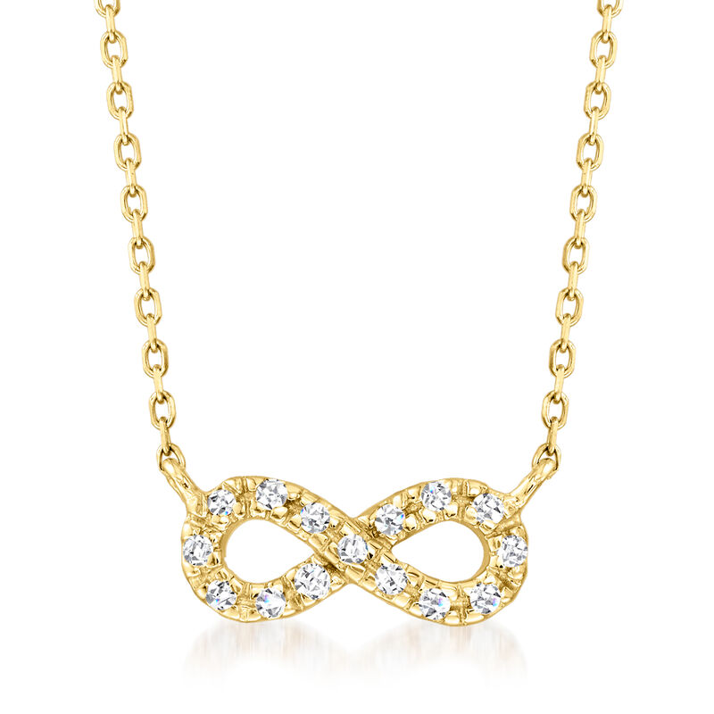 Diamond-Accented Infinity Necklace in 14kt Yellow Gold image number 0