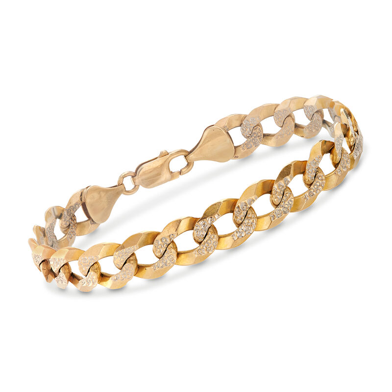 C. 1980 Vintage 10kt Two-Tone Gold Curb-Link Bracelet image number 0