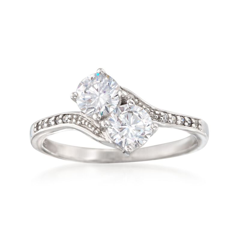 1.00 ct. t.w. CZ Two-Stone Ring in Sterling Silver image number 0