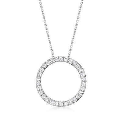 2.20 ct. t.w. CZ Eternity Circle Pendant Necklace in Sterling Silver