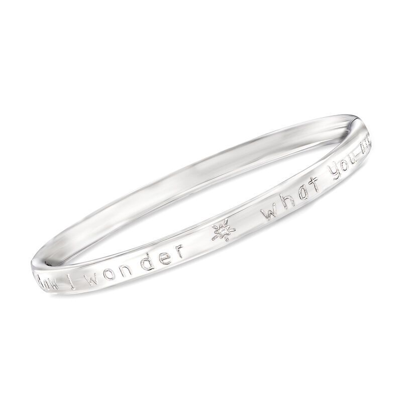 Child's Sterling Silver "Twinkle Twinkle Little Star" Bangle Bracelet image number 1