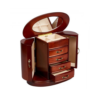Mele & Co. &quot;Heloise&quot; Brown Walnut-Finish Wooden Jewelry Box