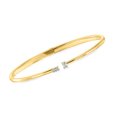 .25 ct. t.w. Lab-Grown Diamond Cuff Bracelet in 18kt Gold Over Sterling