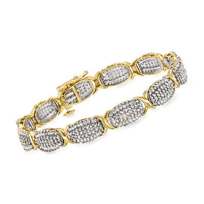 C. 1980 Vintage 3.00 ct. t.w. Diamond Bracelet in 10kt Two-Tone Gold
