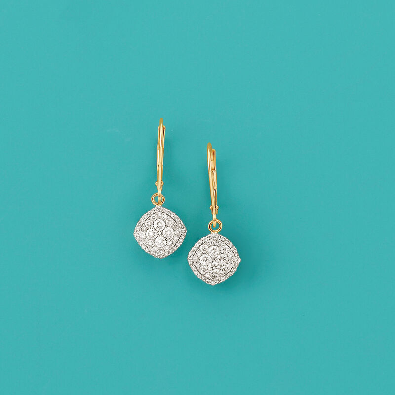 .75 ct. t.w. Diamond Drop Earrings in 14kt Yellow Gold image number 2