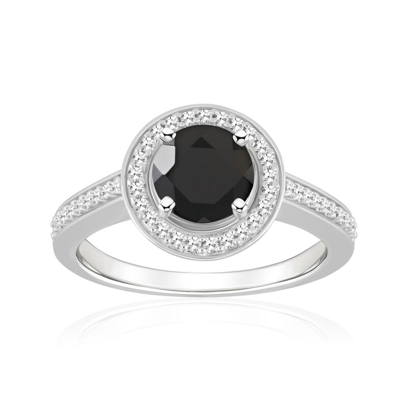Black Onyx Ring with .21 ct. t.w. Diamonds in Sterling Silver image number 0