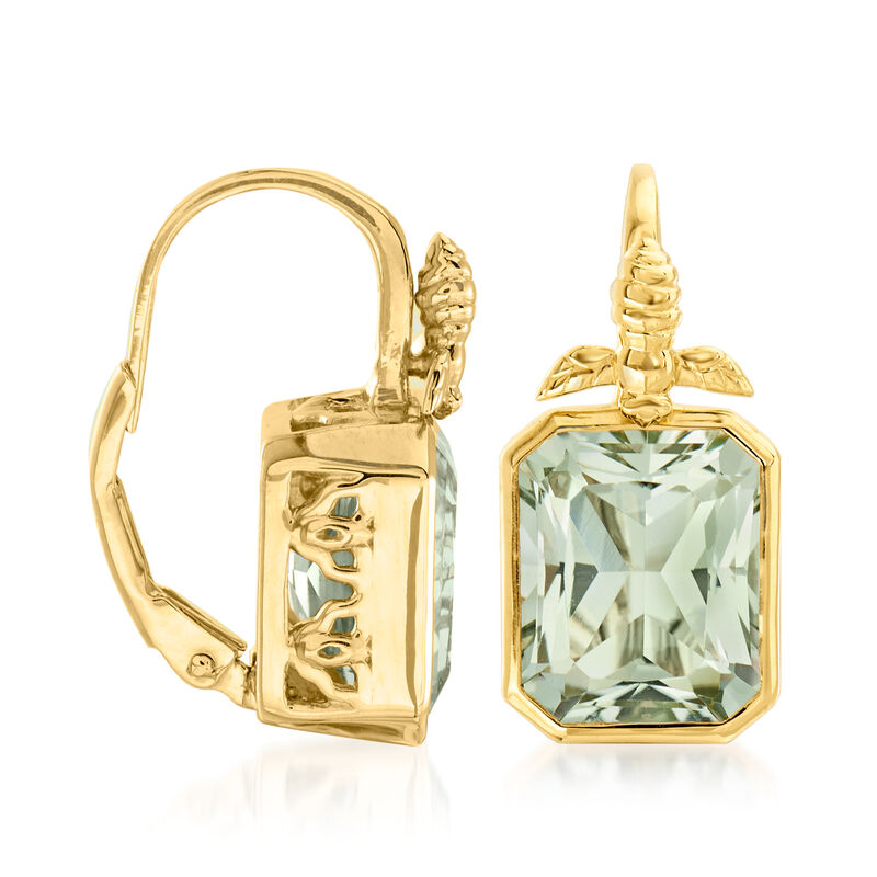 9.00 ct. t.w. Prasiolite Bumblebee Drop Earrings in 18kt Gold Over Sterling image number 2