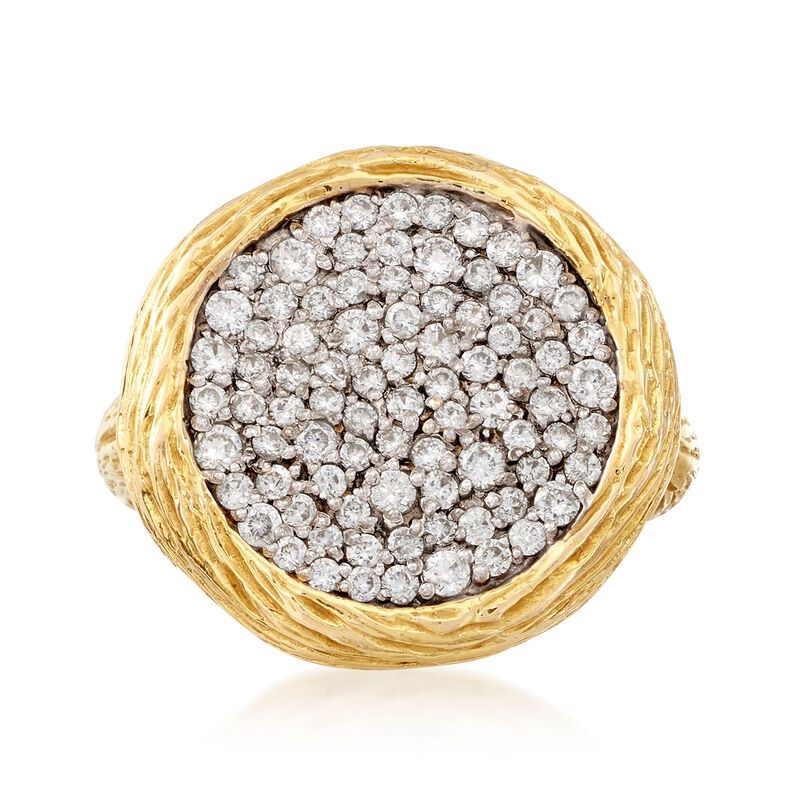 C. 1990 Vintage .90 ct. t.w. Diamond Circle Ring in 14kt Yellow Gold. Size 7 image number 0