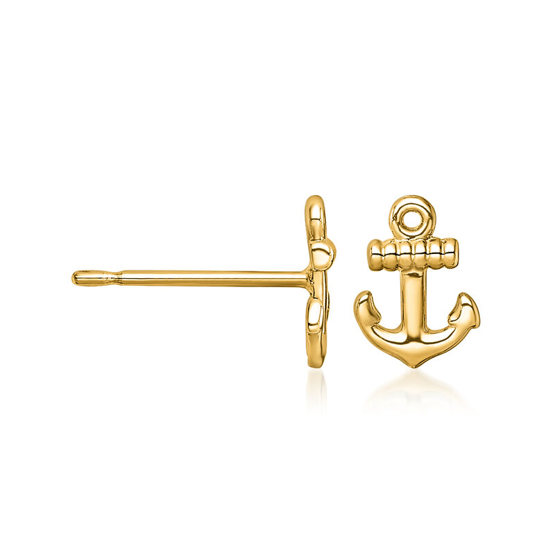 14kt Yellow Gold Anchor Earrings image number 1