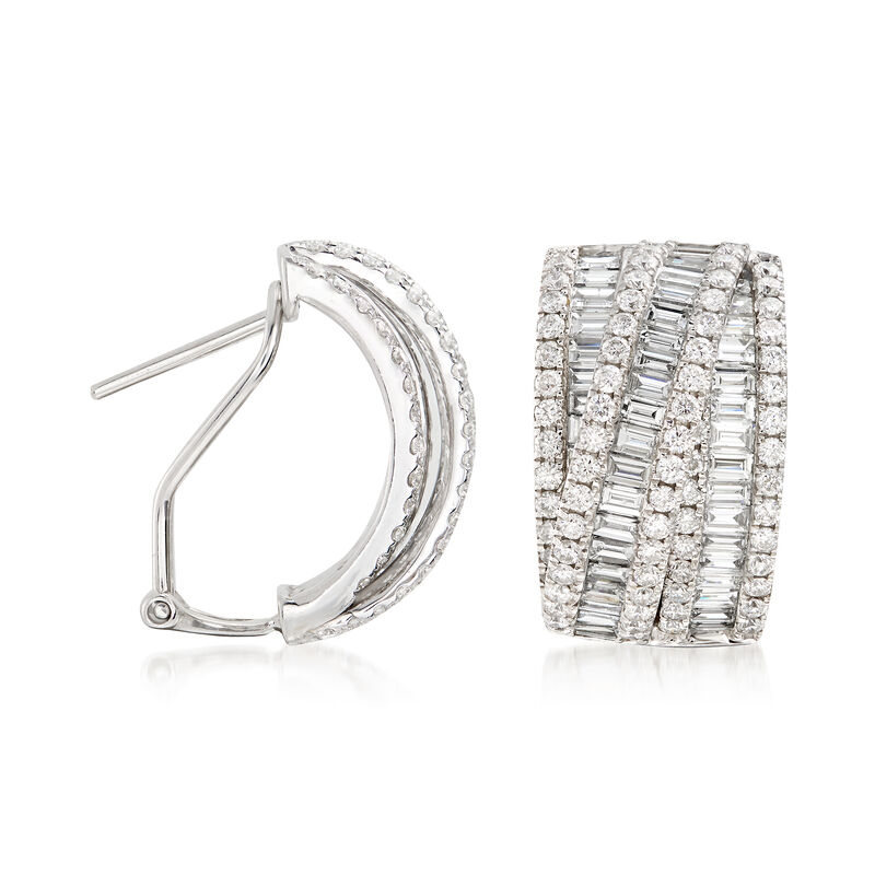 5.20 ct. t.w. Diamond Crisscross Drop Earrings in 14kt White Gold image number 2