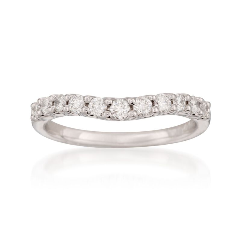 .50 ct. t.w. Curved Diamond Wedding Ring in 14kt White Gold image number 0