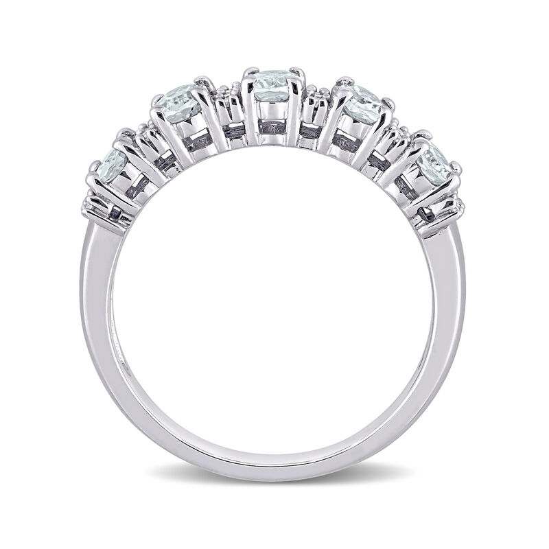1.20 ct. t.w. Aquamarine and .16 ct. t.w. Diamond Ring in 14kt White Gold