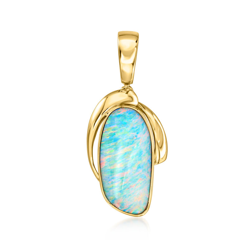 C. 1980 Vintage Boulder Opal Pendant in 18kt Yellow Gold image number 0