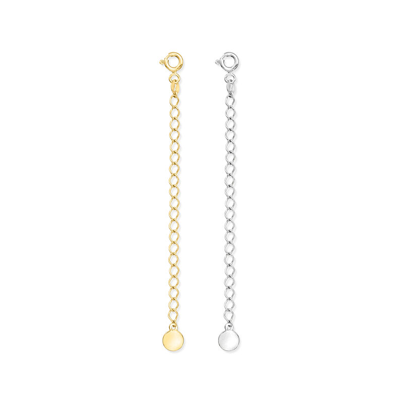 Sterling Silver and 18kt Gold Over Sterling Accessory Set: Two 3&quot; Necklace Extenders image number 0